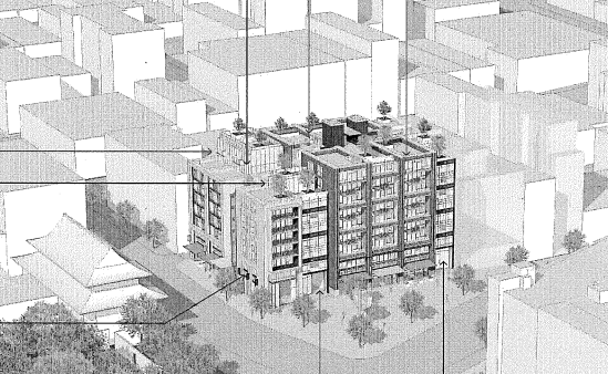 A rendering of a condo project proposed for 105 Keefer Street in Vancouver’s Chinatown.