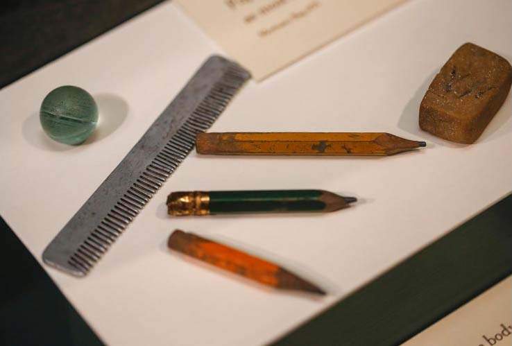 Objects found on the body of James Fraser, aged 7. Fraser, a younger brother (Colin, 6) and two younger sisters (Margaret, 4, and Winifred, 1) died in the explosion.