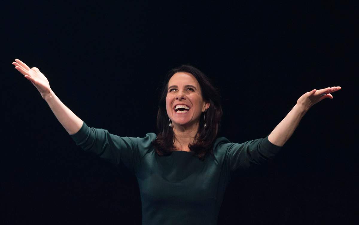 Valérie Plante speaks to supporters after being elected mayor of Montreal on municipal election night in Montreal, Sunday, November 5, 2017. THE CANADIAN PRESS/Graham Hughes