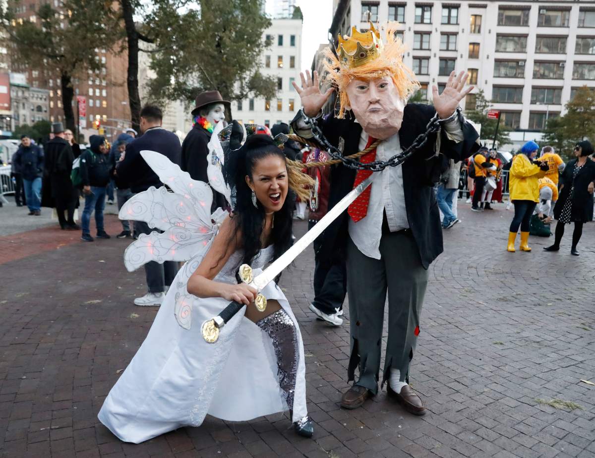 People participate in the New York City Halloween parade in New York City, NY, U.S., October 31, 2017.