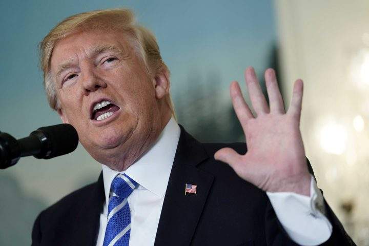 U.S. President Donald Trump speaks about his recent trip to Asia in the Diplomatic Room of the White House in Washington, U.S., Nov. 15, 2017.   
