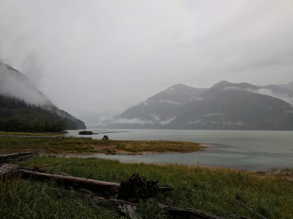 The North Bentinck Arm near the Bella Coola government wharf. 