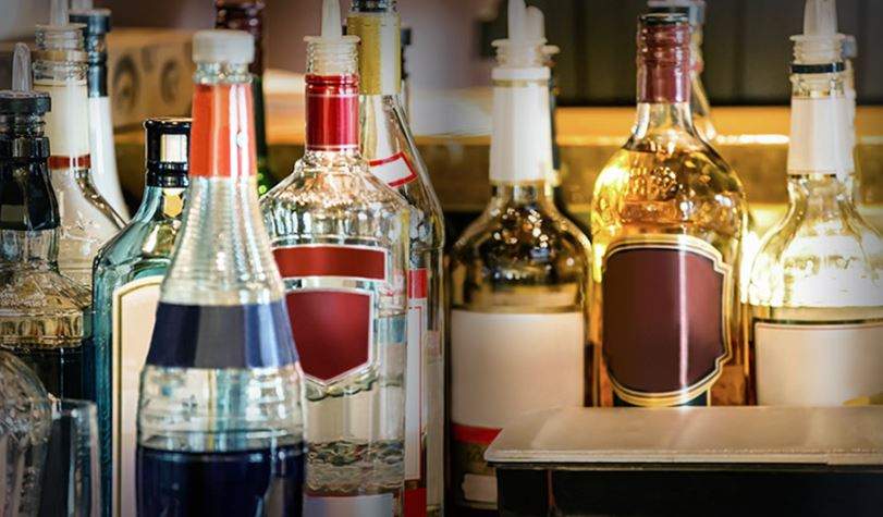 Several bottles of alcohol.