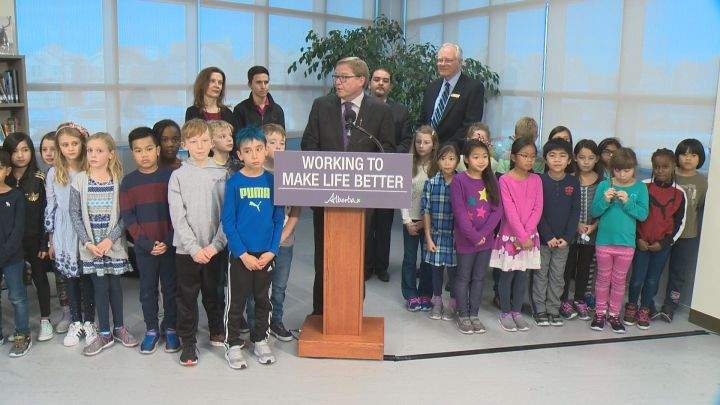 Education Minister David Eggen announces funding for two Catholic school projects in Edmonton Wednesday, Nov. 29, 2017.