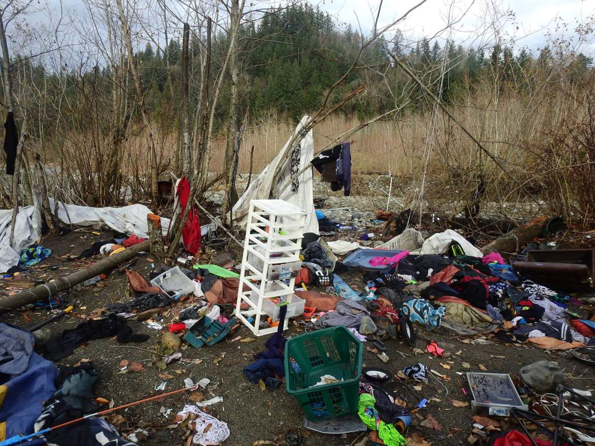 Trash near the Chilliwack River.