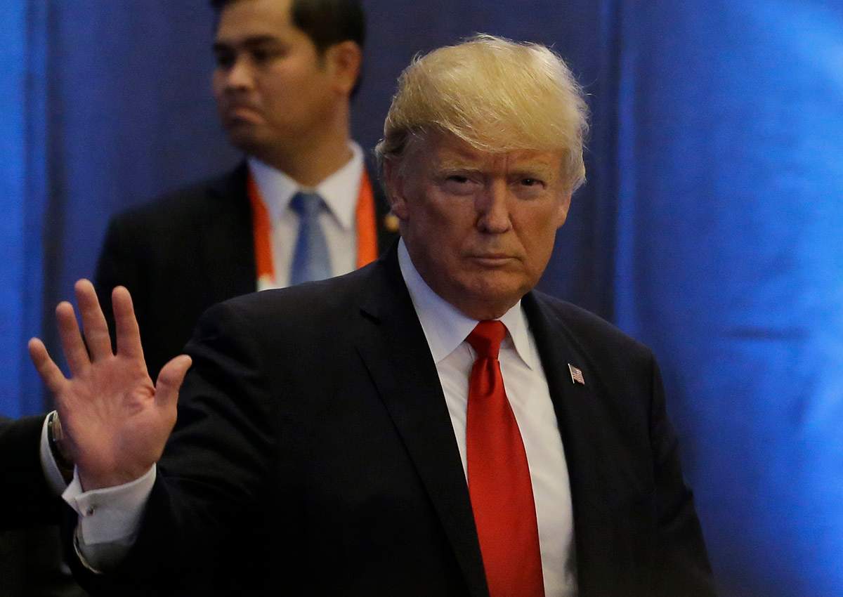 U.S. President Donald Trump waves as he arrives during the ASEAN-U.S. 40th Anniversary Commemorative Summit on the sideline of the 31st Association of Southeast Asian Nations (ASEAN) Summit in Manila earlier this month.