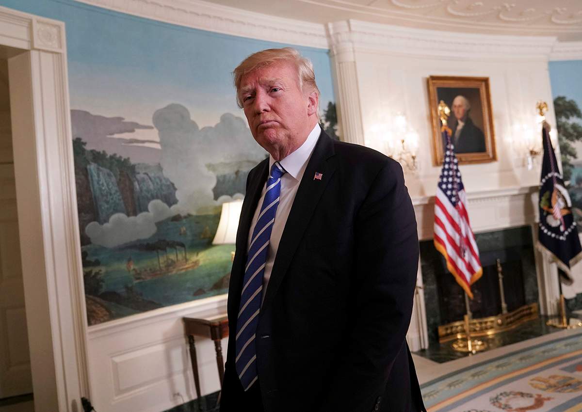 In this Wednesday, Nov. 15, 2017 file photo, President Donald Trump walks away from the podium after speaking in the Diplomatic Reception Room of the White House, in Washington. 