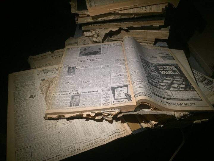 Old editions of the Times Herald.
