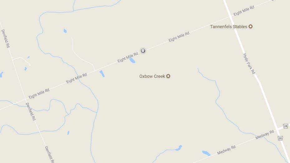 Middlesex OPP say a male driver has died after his pick-up truck rolled in the ditch along Eight Mile Road Friday morning between Denfield Road and Hyde Park Road northwest of London.