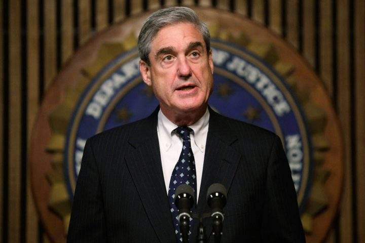 FBI Director Robert Mueller speaks during a news conference at the FBI headquarters. 