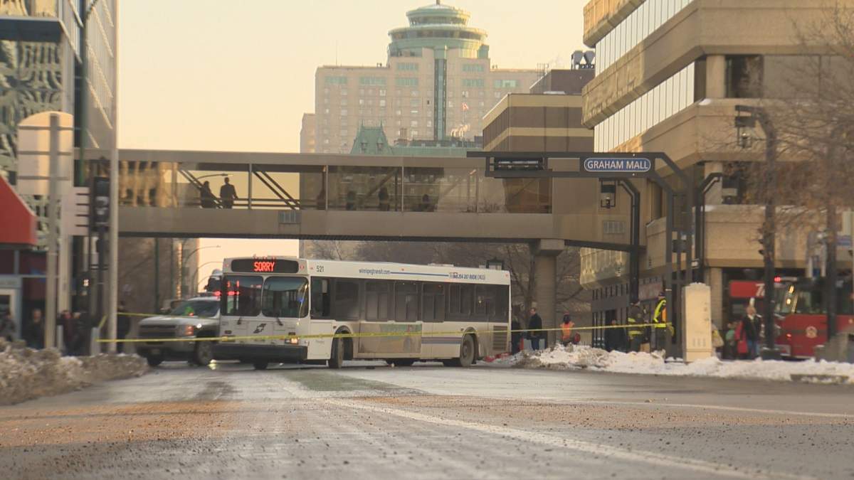 Emergency crews have shut down Fort Street at Graham Avenue after a collision.