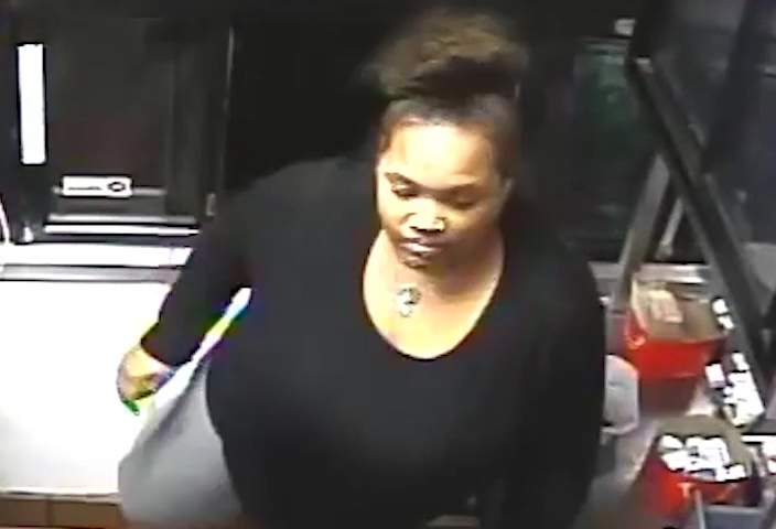 Security camera footage from a McDonald’s in Columbia, Md. captured the image of a woman who police say entered the restaurant through the drive-thru window on Nov. 5, 2017, and stole food and cash from the restaurant.
