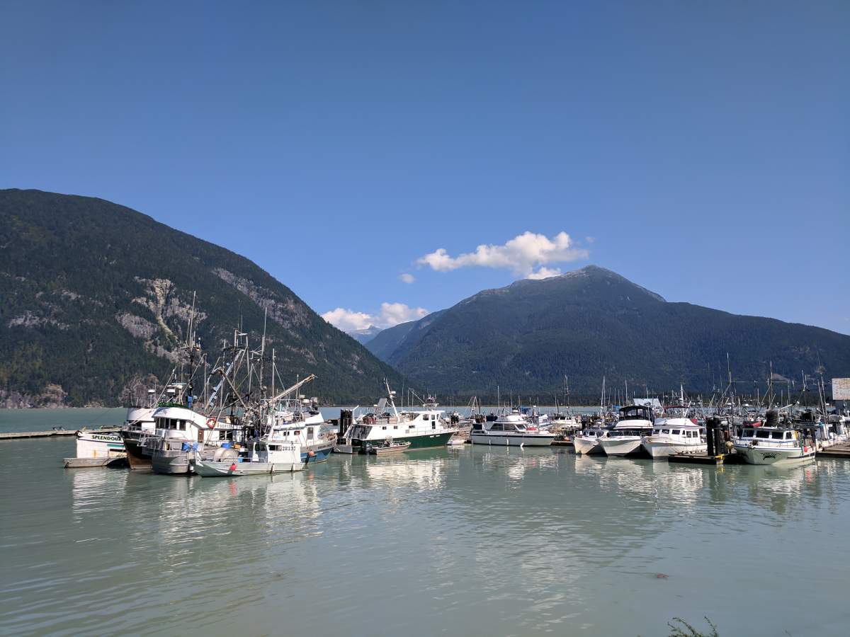 The Bella Coola government wharf.
