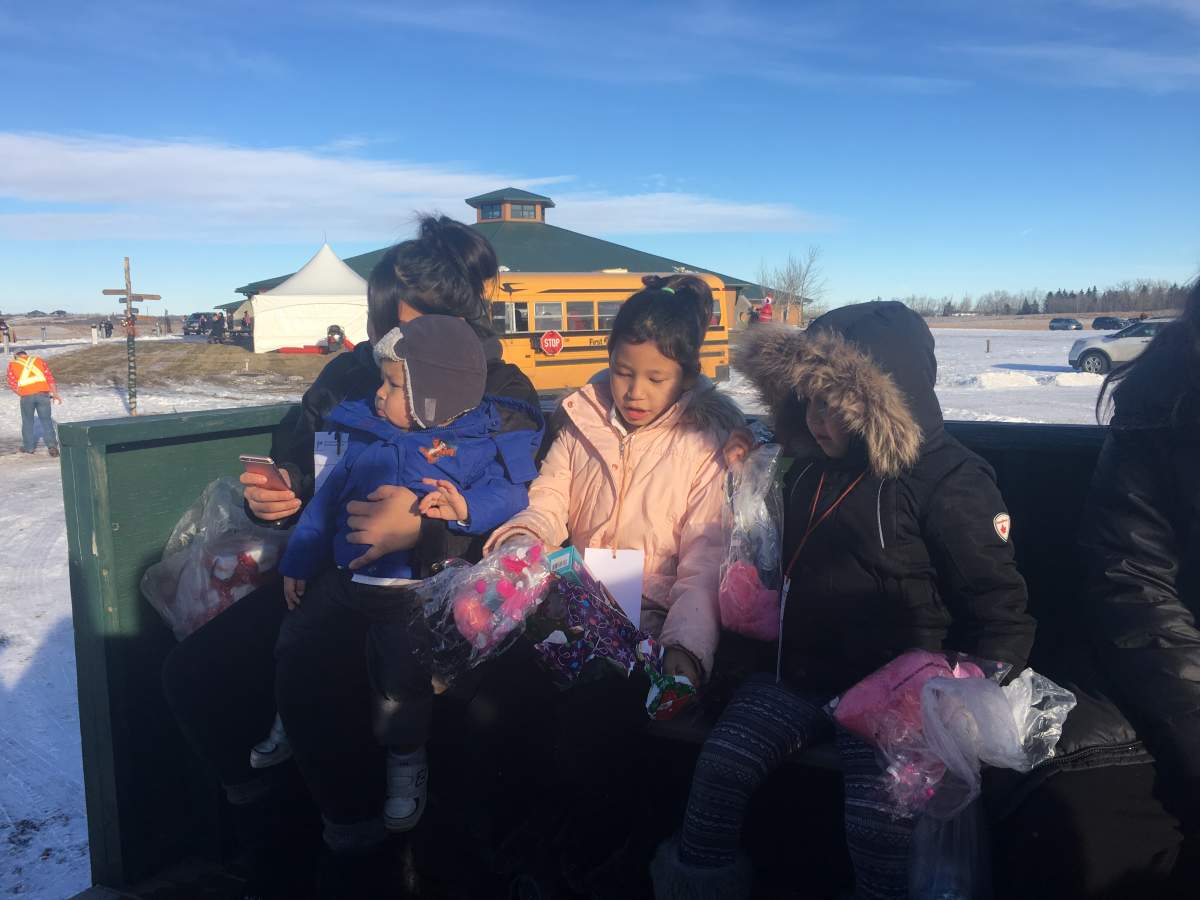 These girls are super stoked to open their presents! Nail polish and horses. “We all got super cool stuff!” “This is awesome!”