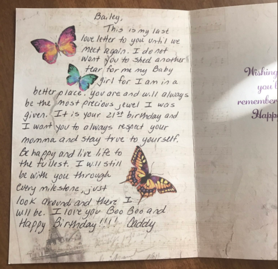 Dad sends daughter birthday flowers and message years after his death - image