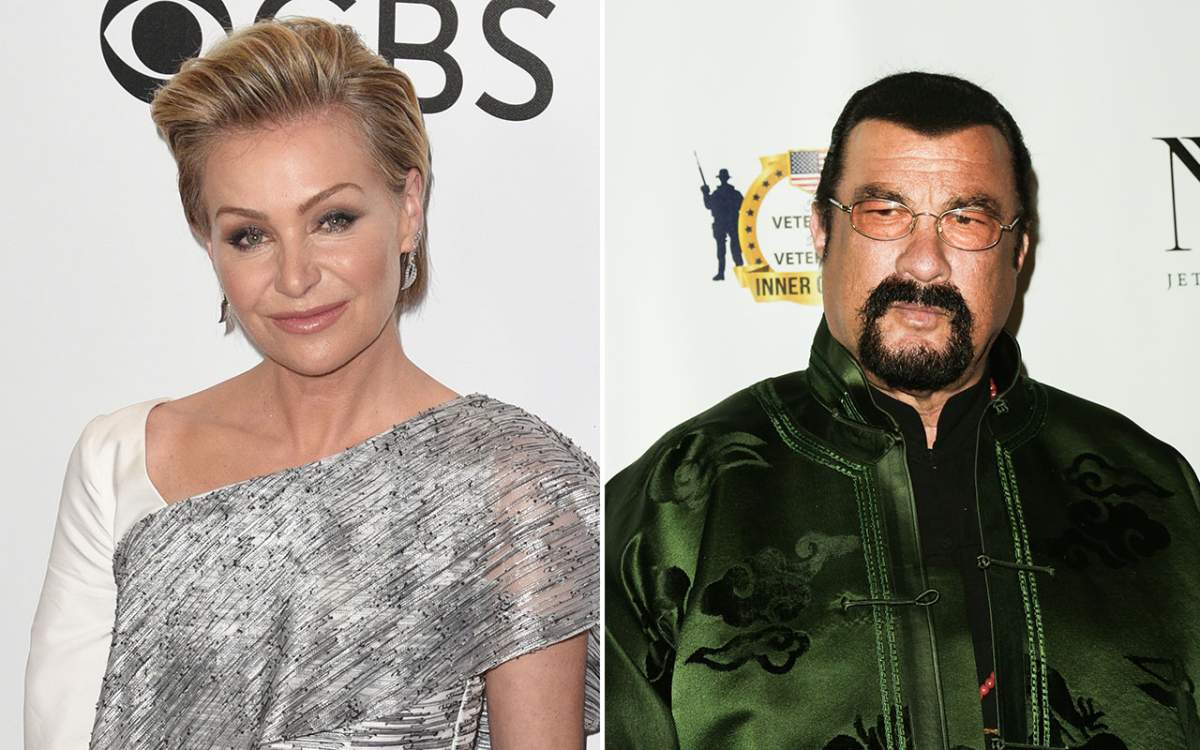 (L-R) Portia de Rossi and Steven Seagal.