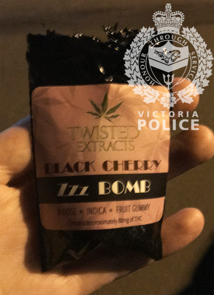 A package of marijuana gummies that parents say a child was given while trick-or-treating.