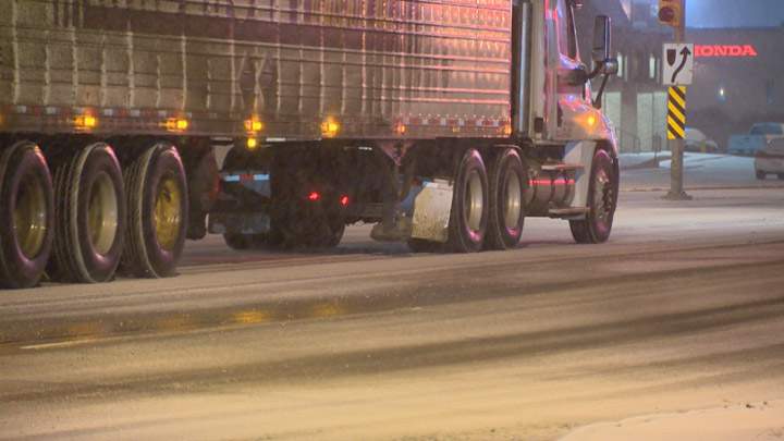 Police urge caution after an overnight blanket of snow creates slippery conditions on Saskatchewan roads.