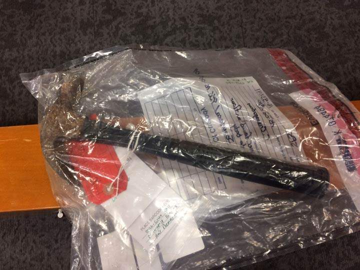 This is an image of the hammer used in Cynthia Crampton's murder.