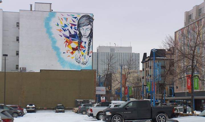 As part of Canada 150, SCYAP held a contest to choose a mural to be painted on the side of a building in downtown Saskatoon.