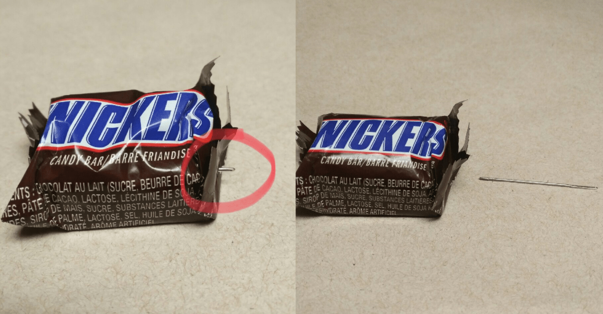 Police say a parent inspecting their child’s Halloween candy found a needle in a chocolate bar.