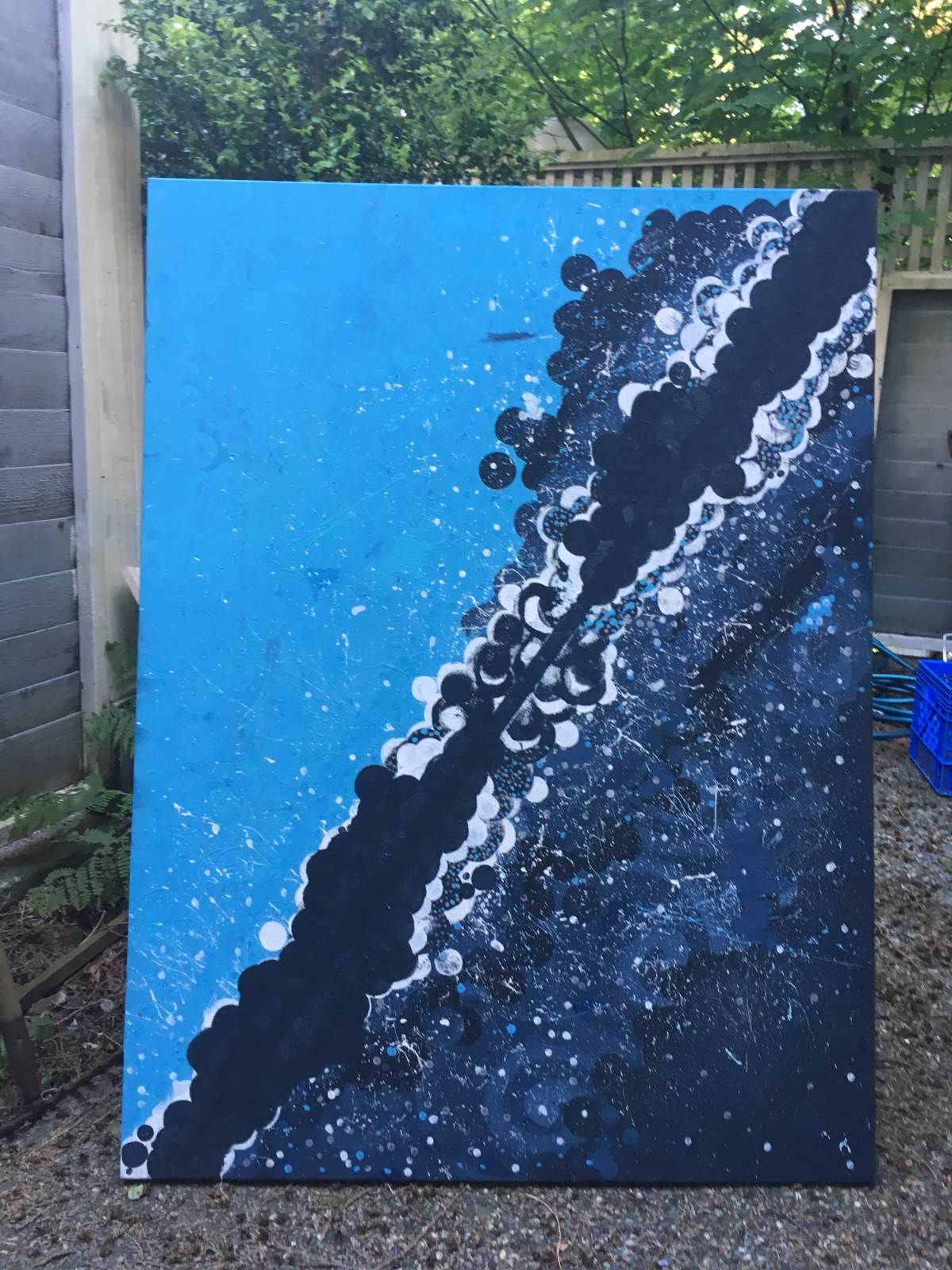 The first painting Chris ever made for Laura. She says she had to throw it out because of mould.