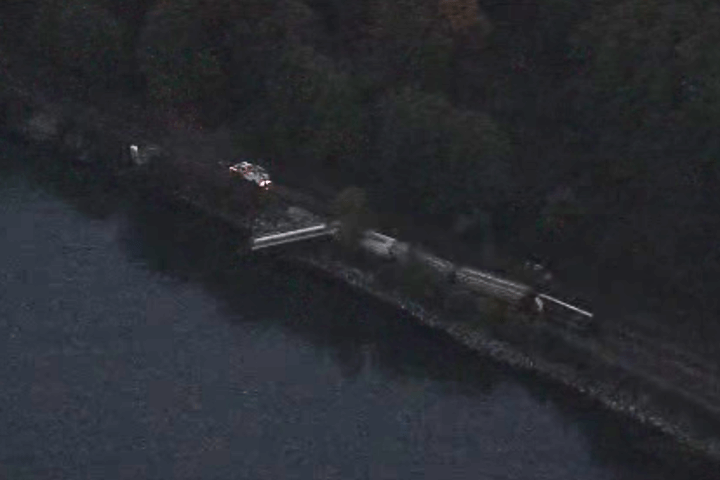 A grain train that derailed at Viterra Inc.'s Cascadia port terminal on Nov. 8, 2017.