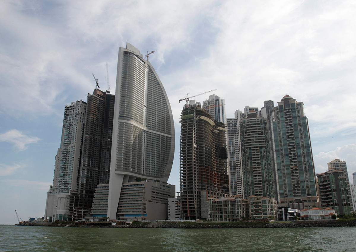 This July 4, 2011, file photo, shows the Trump Ocean Club International Hotel and Tower, third building from left, in Panama City. 