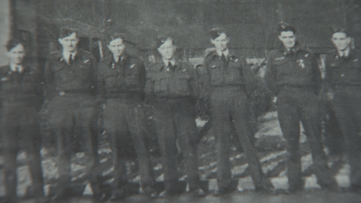 Stu Vallieres with his squadron during World War II.