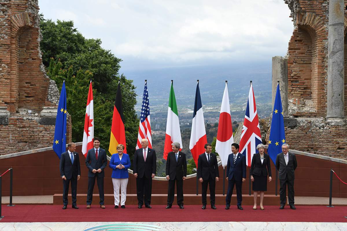 Leaders of the G7 meet in Italy at the 2017 summit.