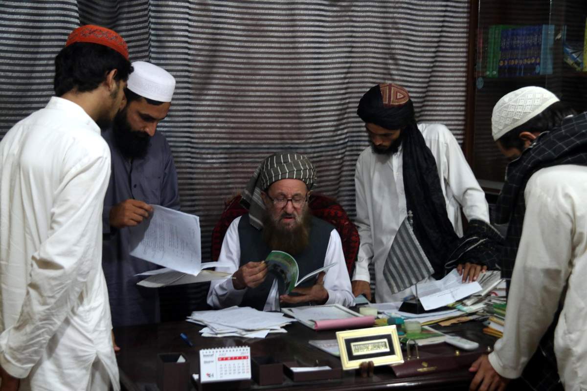 Sami ul Haq at Madrasa Darul Uloom Haqqania, at Akora Khattak, Pakistan, on 26 July 2017. Former students include Taliban leader Mullah Omar and Haqqani Network boss Jalaluddin Haqqani. EPA/SOHAIL SHAHZAD