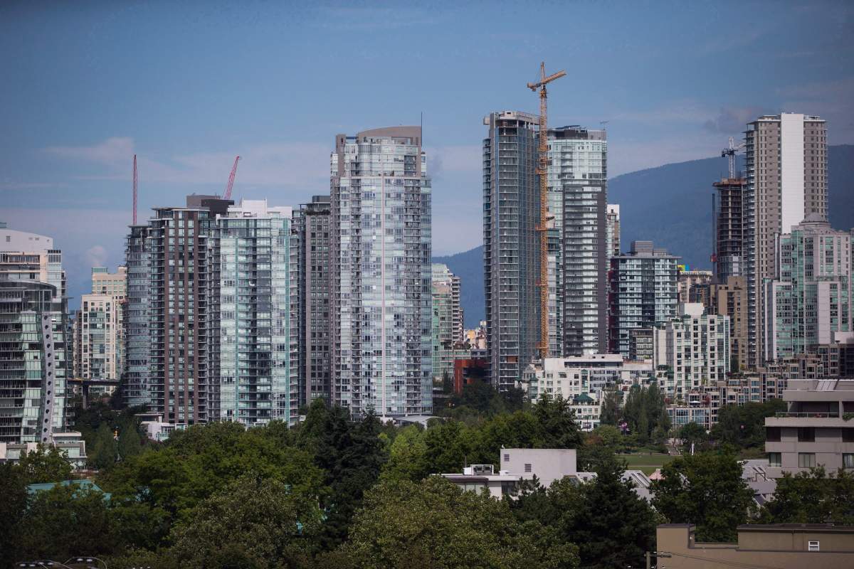 Condo towers are seen in downtown Vancouver, B.C., on Tuesday August 15, 2017.