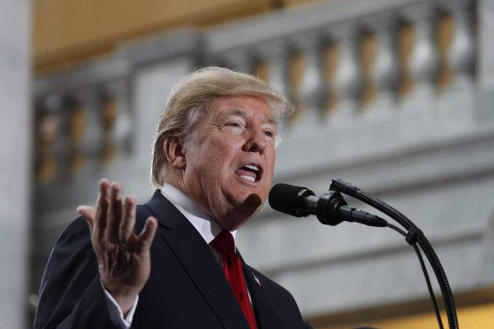U.S. President Donald Trump speaks in Utah on Dec. 4.