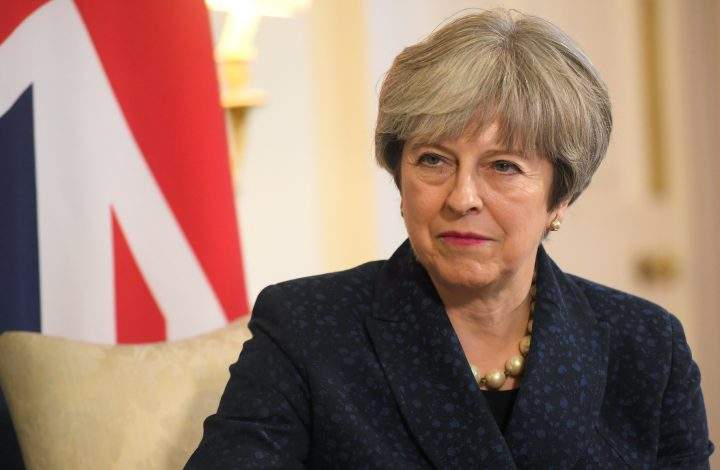 FILE - Britain's Prime Minister Theresa May at 10 Downing Street in London, Dec. 11, 2017.