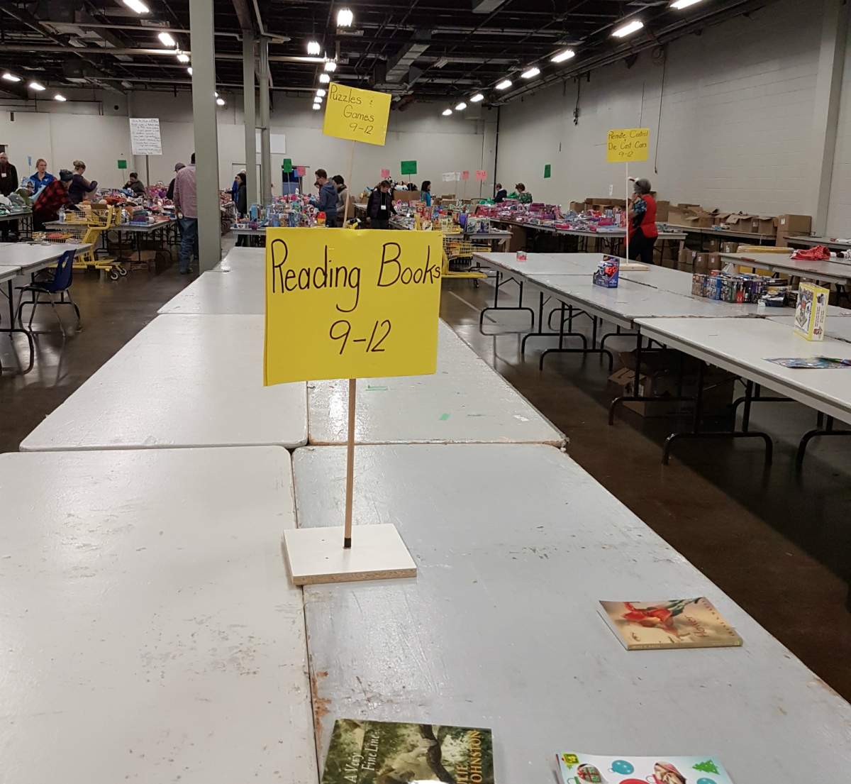 Few toys for kids aged eight to 12 could be found at the Western Fair District's Progress Building on Monday.