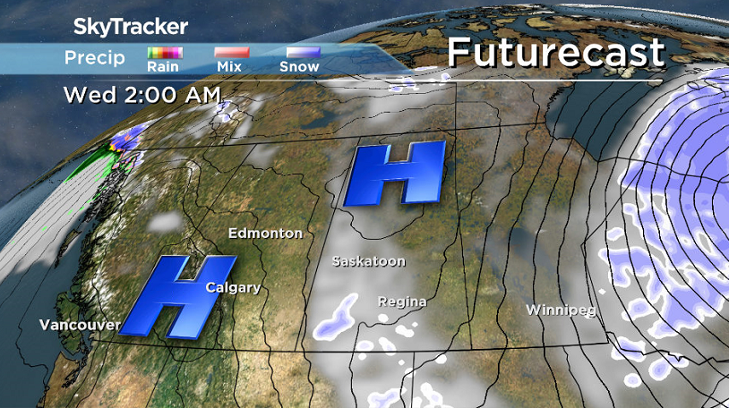 An arctic high pressure system drops us into the frigid air into early Wednesday morning.