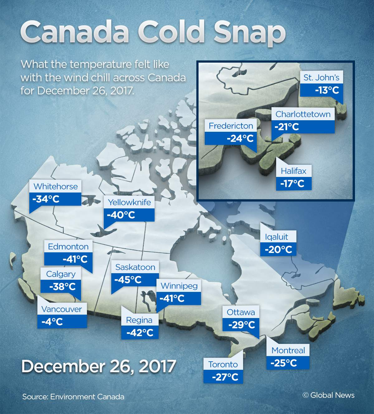 Map: A look at how grossly cold it’s been across Canada - image