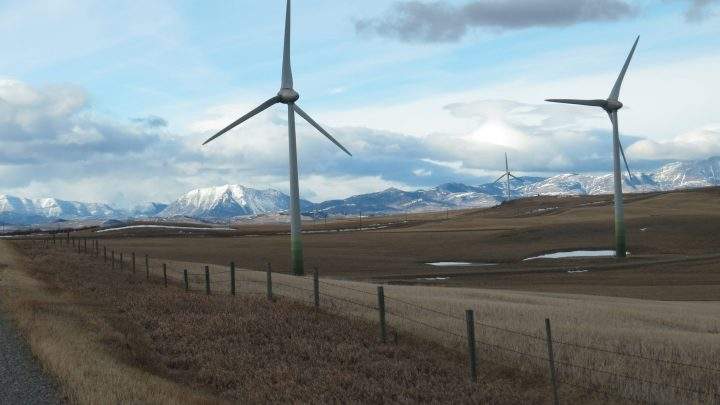 The Castle Rock Wind Farm in Pincher Creek, Alta. is pictured above.