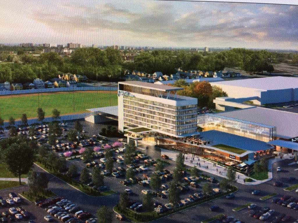 A rendering of the proposed $140-million casino development Gateway Casinos wants to build at the Western Fair.