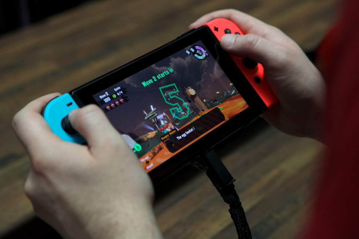 A Nintendo Switch console.