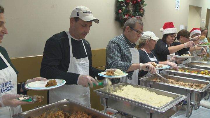 Hope Mission was expecting to serve about 600 meals at its Christmas Banquet Monday night.