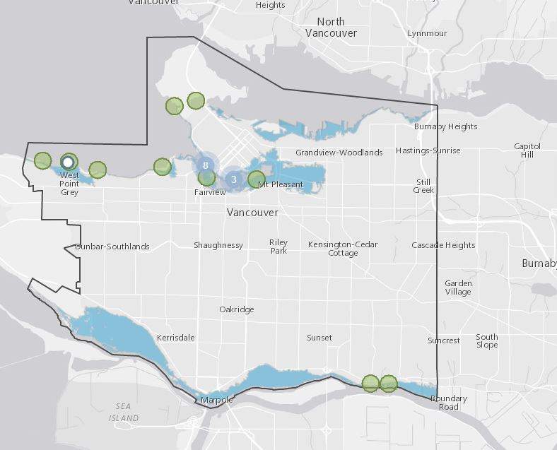 The City of Vancouver is encouraging residents to take photos of the King Tide and submit them to a map that anticipates future sea level rise.