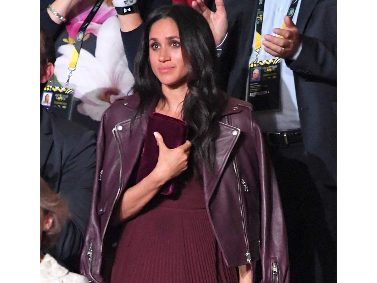 Meghan Markle wore a Mackage biker jacket at the Opening Ceremony of the Invictus Games in September.