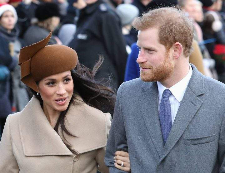 Meghan Markle and Prince Harry attend Christmas Day Church service at Church of St Mary Magdalene on Dec. 25, 2017 in King's Lynn, England.