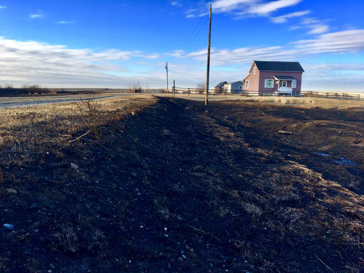 Michelle Brownlee’s property, burned by fire in October, is seen here.