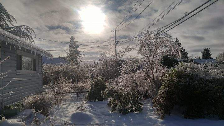 Ice covered parts of Mission, B.C.