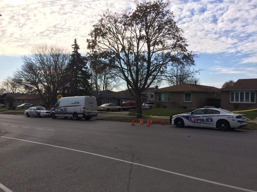 The scene on Nixon Avenue earlier on Saturday morning.