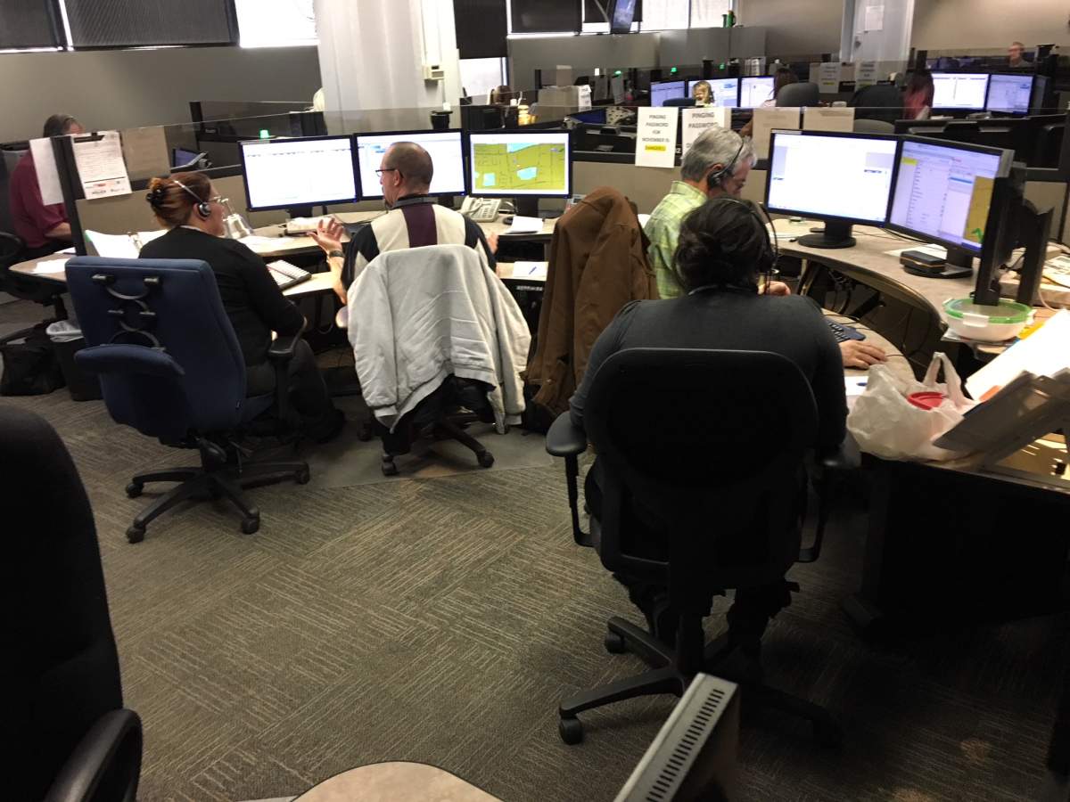 A file photo of 911 operators and dispatchers.