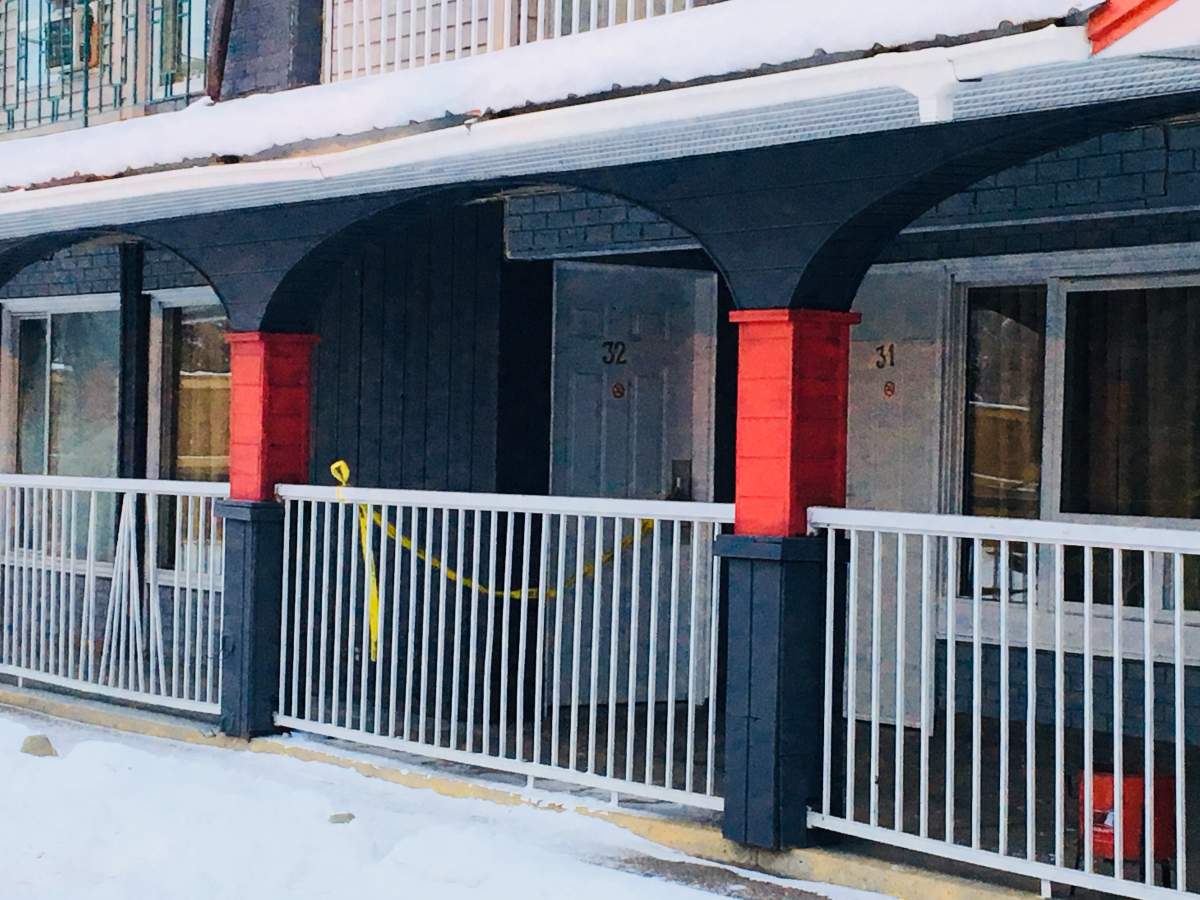 A hotel at the Olympia Motel and Lodge is seen taped off on Dec. 29.