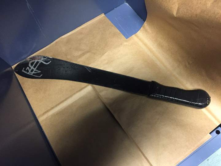 A man in Prince Albert says he was attacked by a teen armed with a machete.